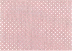 Réf. LOR14 / Toile Fine / Rose & Pois blancs / 48 x 50 cm / 7,60 € / 14 TOILES DISPONIBLES